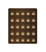 The cabinet as a lit grid of drawers